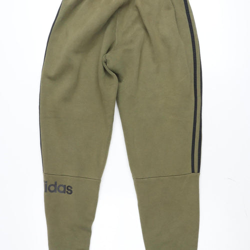 Adidas Teen Green Jogger Sweatpants 164cm Regular Fit Fleece Trousers