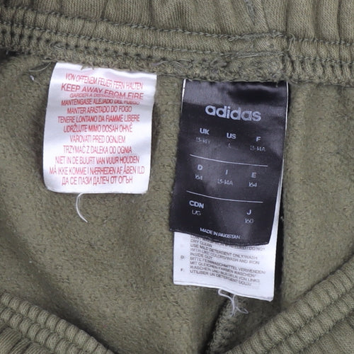 Adidas Teen Green Jogger Sweatpants 164cm Regular Fit Fleece Trousers