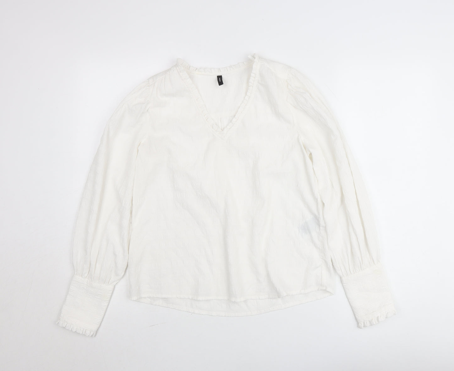 Vero Moda Women's White Cotton V-Neck Tunic Blouse Size M