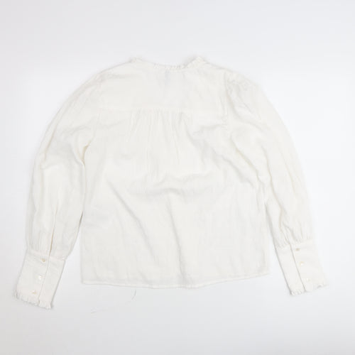 Vero Moda Women's White Cotton V-Neck Tunic Blouse Size M
