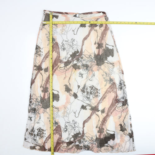 Adini Women’s Multicoloured Midi A-Line Floral Skirt Size M