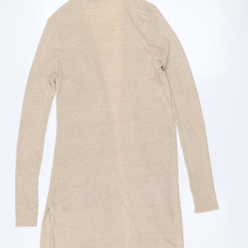 Elizabeth Scott Women's Beige Knit Open Front Long Sleeve Cardigan M/L