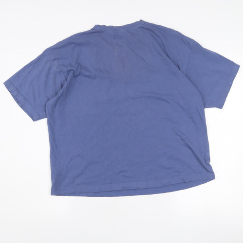 Primark Women's Blue Kentucky Cropped T-Shirt Size S Casual College Style