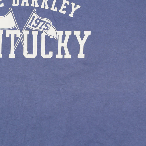 Primark Women's Blue Kentucky Cropped T-Shirt Size S Casual College Style