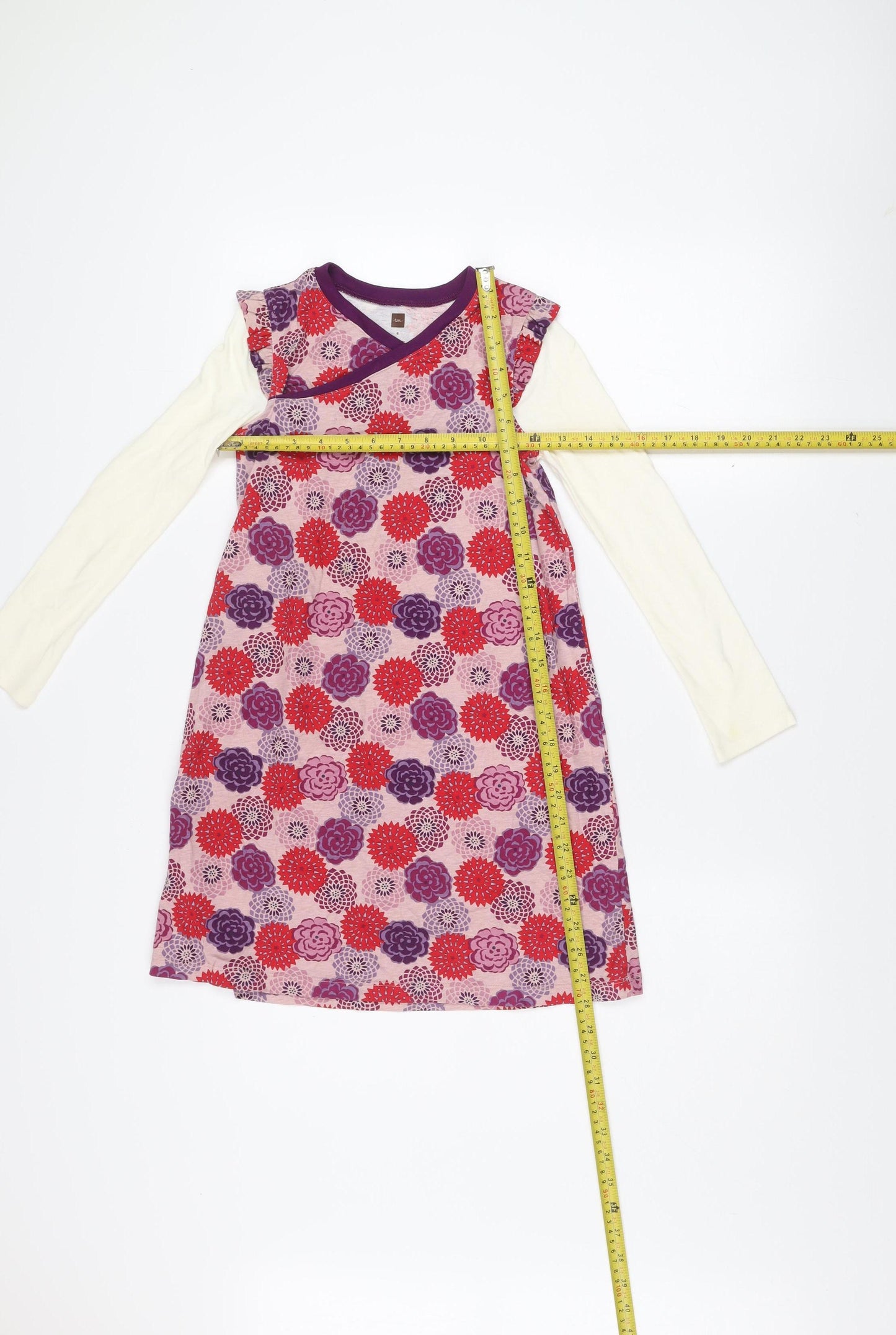 Tea Collection Girls Multicoloured Floral A-Line Cotton Dress Size 8