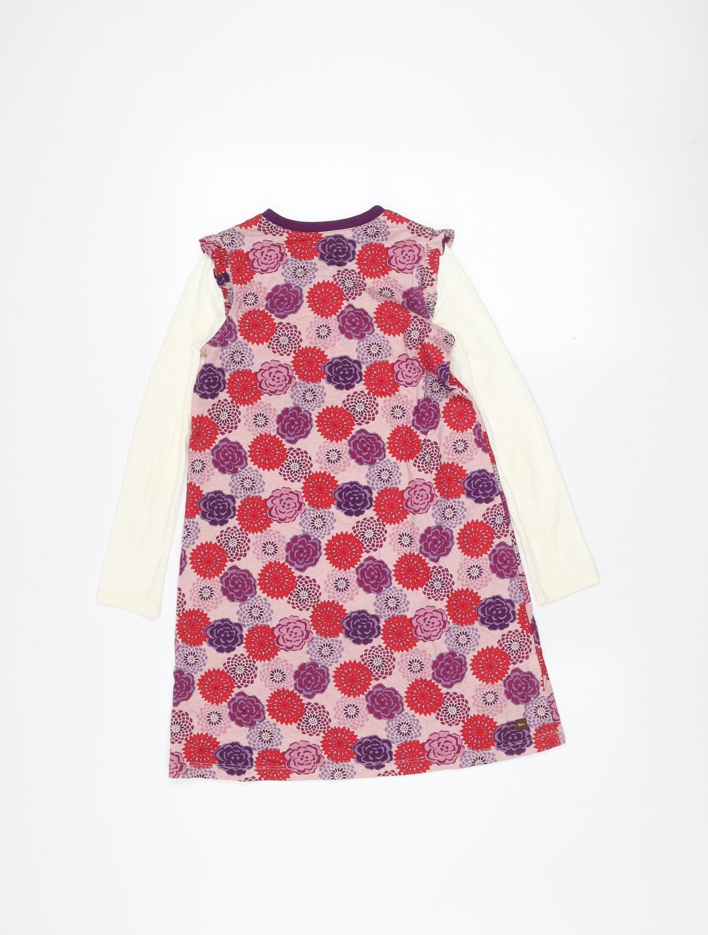 Tea Collection Girls Multicoloured Floral A-Line Cotton Dress Size 8