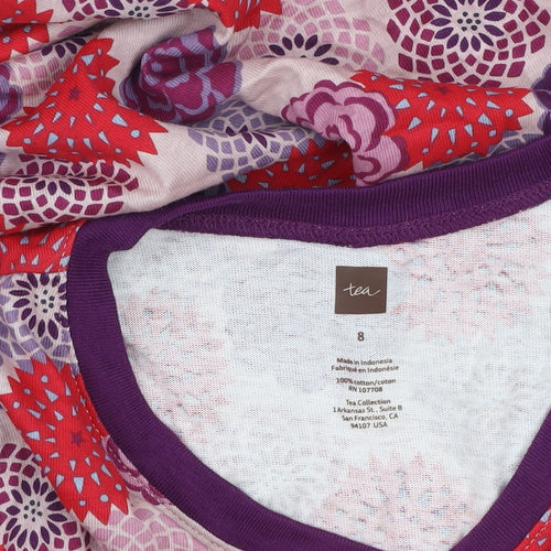 Tea Collection Girls Multicoloured Floral A-Line Cotton Dress Size 8