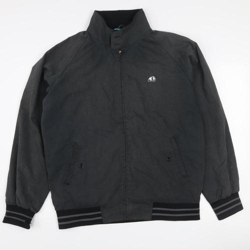 en joi Men's Black Bomber Jacket L Regular Fit Skate Casual