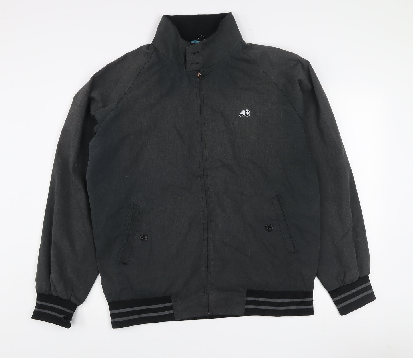 en joi Men's Black Bomber Jacket L Regular Fit Skate Casual