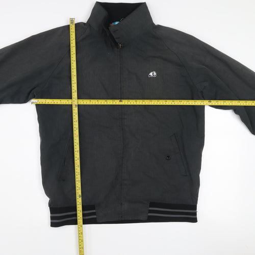 en joi Men's Black Bomber Jacket L Regular Fit Skate Casual