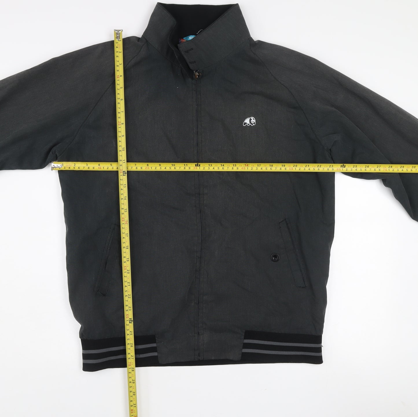 en joi Men's Black Bomber Jacket L Regular Fit Skate Casual