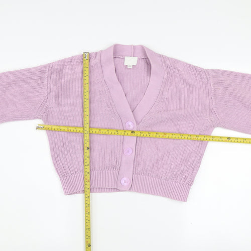 H&M Women’s Purple Chunky Knit Button Cardigan XS