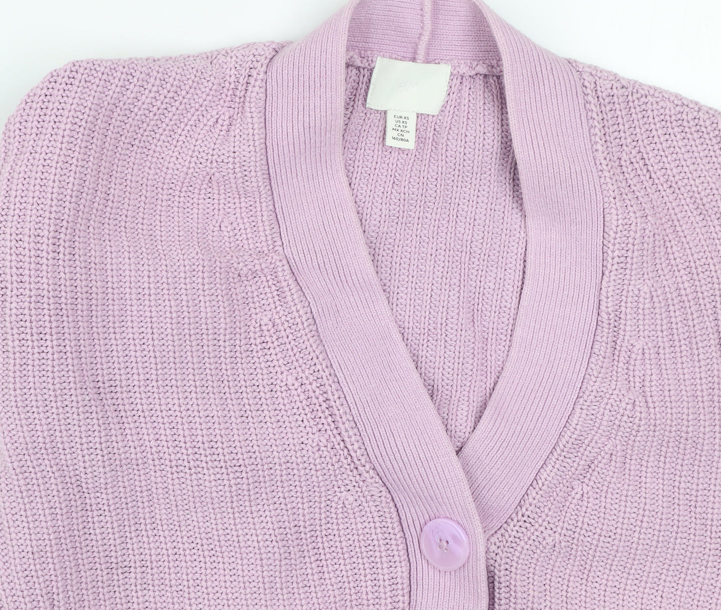 H&M Women’s Purple Chunky Knit Button Cardigan XS