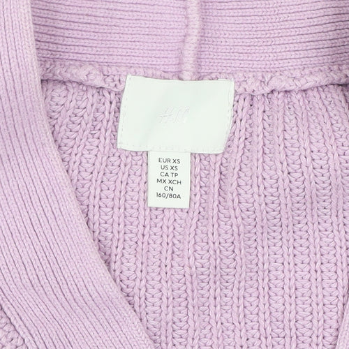 H&M Women’s Purple Chunky Knit Button Cardigan XS