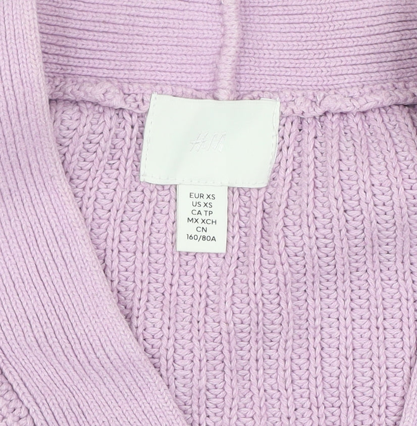 H&M Women’s Purple Chunky Knit Button Cardigan XS