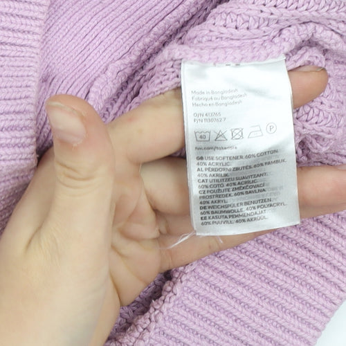H&M Women’s Purple Chunky Knit Button Cardigan XS