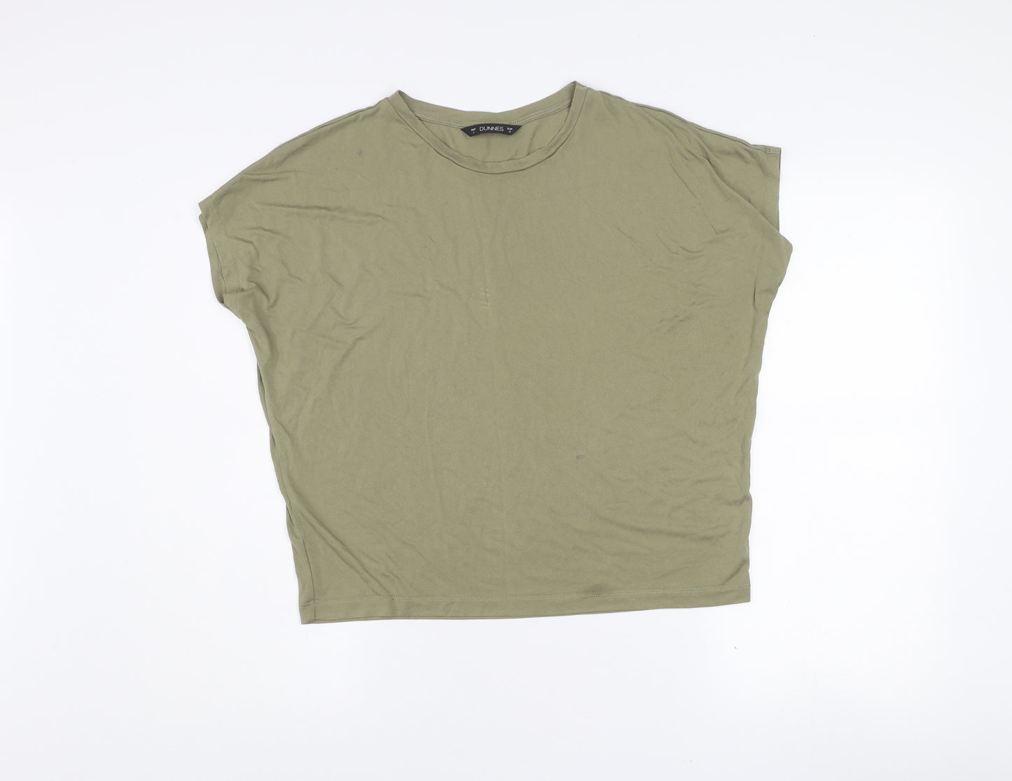 Dunnes Stores Women's Olive Green Basic Cotton T-Shirt Size S