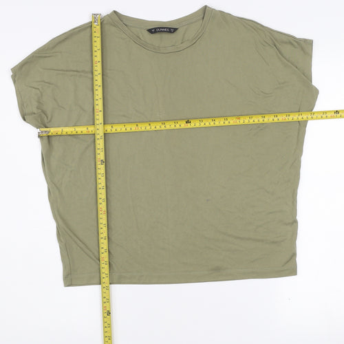 Dunnes Stores Women's Olive Green Basic Cotton T-Shirt Size S