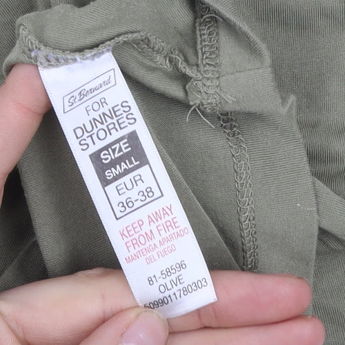 Dunnes Stores Women's Olive Green Basic Cotton T-Shirt Size S