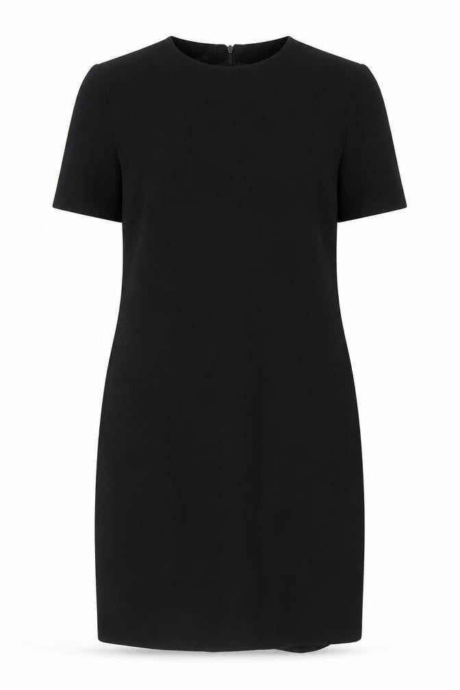 Front view of Escada Elements Women's Black Wool Sheath Dress, size 8