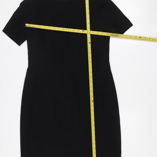 Escada Elements Women's Black Wool Sheath Dress Size 8