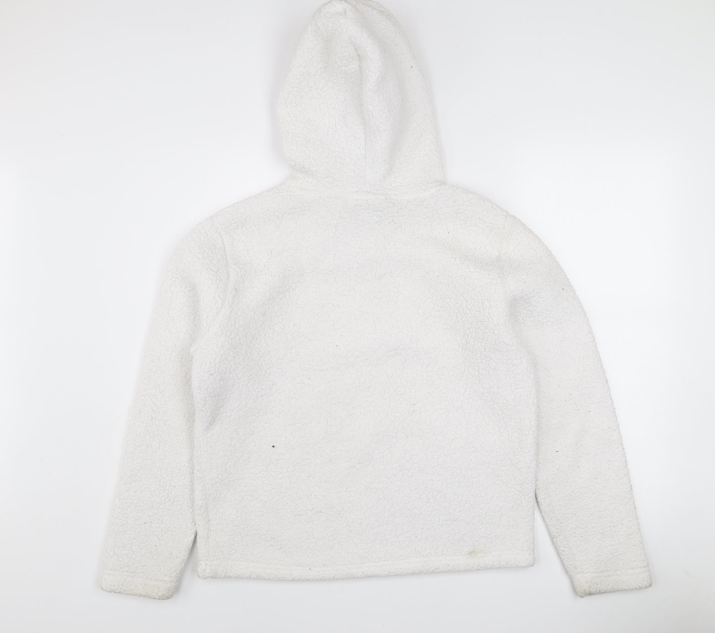 FILA Women's White Pullover Hoodie Size M Fleece Lined Casual Sweatshirt