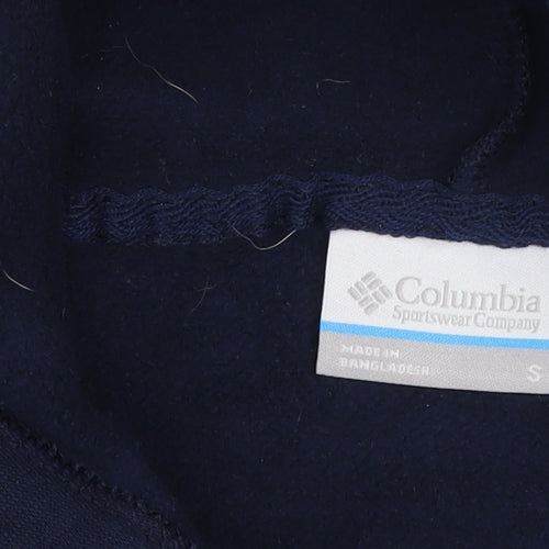 Columbia Women Navy Blue Pullover Hoodie Small Cotton Blend Logo Sweatshirt