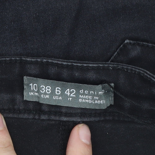 Denim & Co Womens Black Skinny Jeans Size 10 Stretch Mid Rise