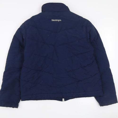 Slazenger Women Blue Size 16 Puffer Jacket Nylon Zip Winter Coat