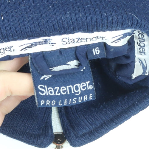 Slazenger Women Blue Size 16 Puffer Jacket Nylon Zip Winter Coat