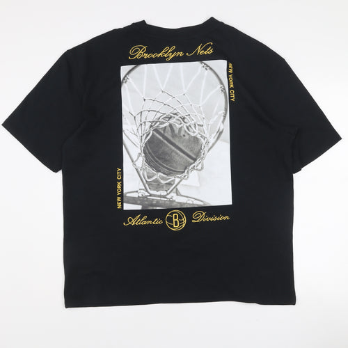 Primark Men’s Black Brooklyn Nets NBA Graphic T-Shirt Size L