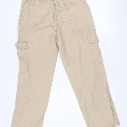 Dunnes Stores Men's Beige Cargo Trousers Size 12 Regular Fit Cotton