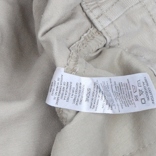 Dunnes Stores Men's Beige Cargo Trousers Size 12 Regular Fit Cotton