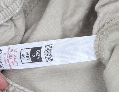 Dunnes Stores Men's Beige Cargo Trousers Size 12 Regular Fit Cotton