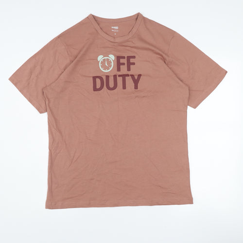 Dunnes Stores Women Brown Regular Fit Cotton Off Duty T-Shirt M