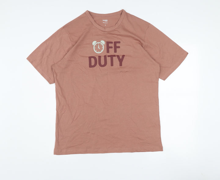 Dunnes Stores Women Brown Regular Fit Cotton Off Duty T-Shirt M
