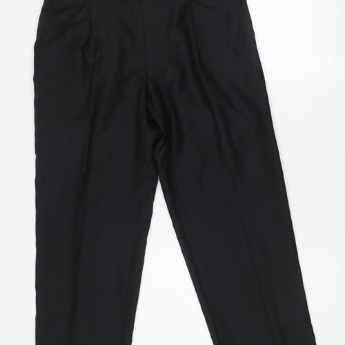 Scott & Taylor Men's Black Wool Blend Dress Trousers 34S