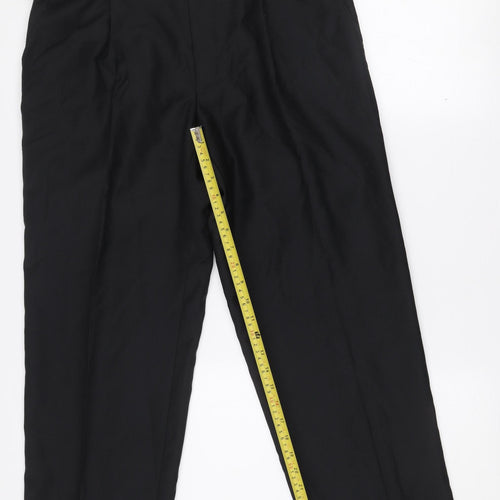 Scott & Taylor Men's Black Wool Blend Dress Trousers 34S