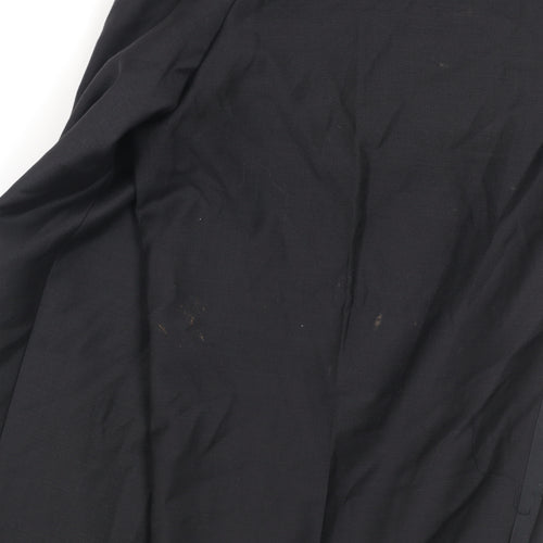 Scott & Taylor Men's Black Wool Blend Dress Trousers 34S