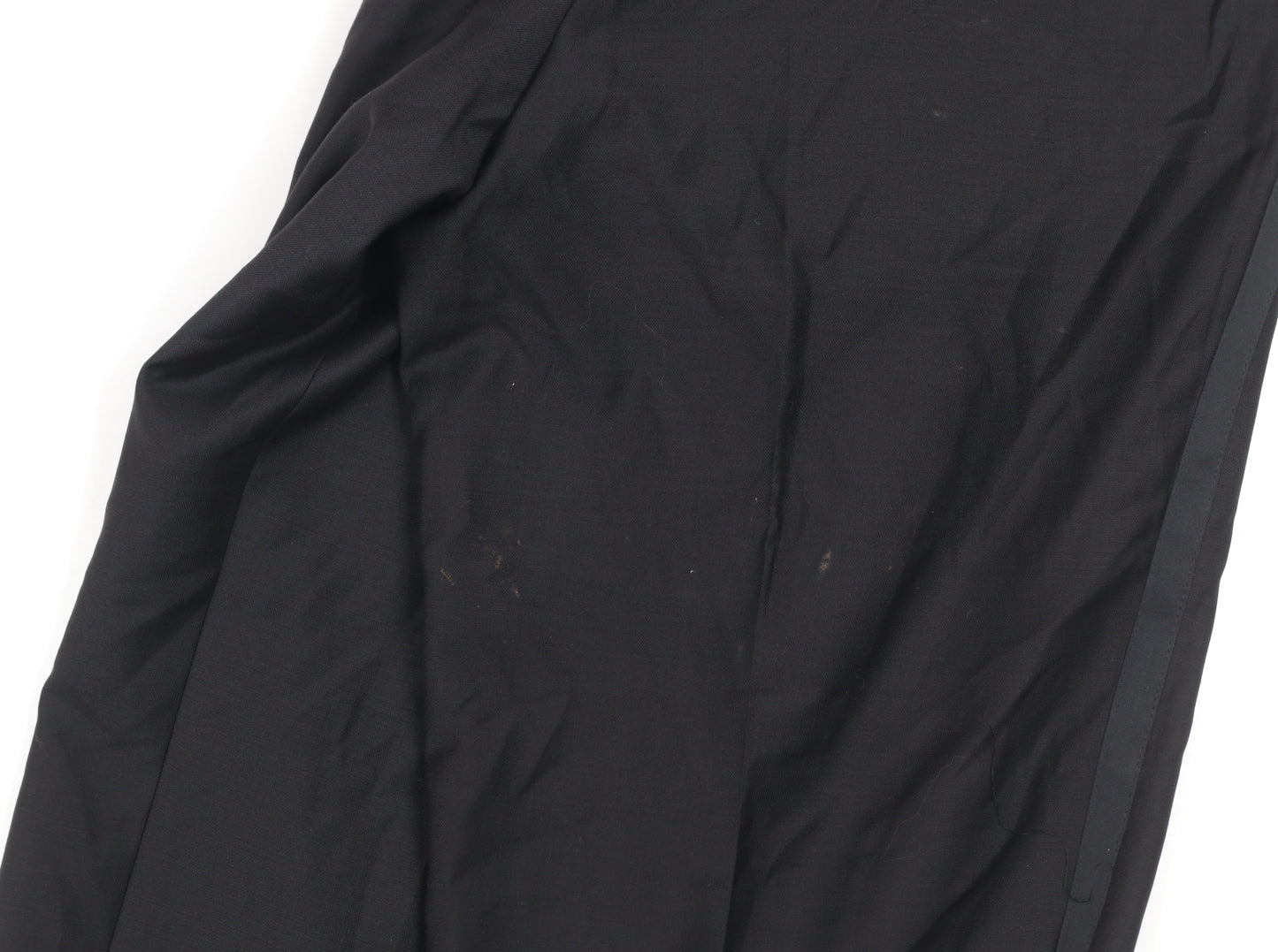 Scott & Taylor Men's Black Wool Blend Dress Trousers 34S