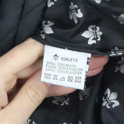 Henleys Women’s Black Quilted Hooded Puffer Jacket Size 2
