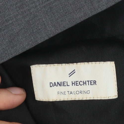 Daniel Hechter Men's Grey Wool Blend Classic Dress Trousers 36W 35L