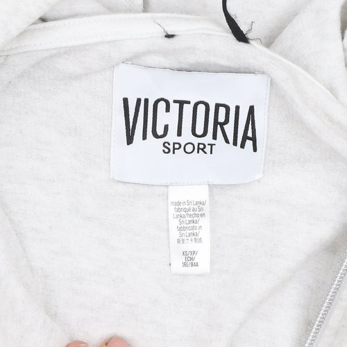 Victoria Sport Womens Grey XS Full Zip Hooded Lightweight Jacket