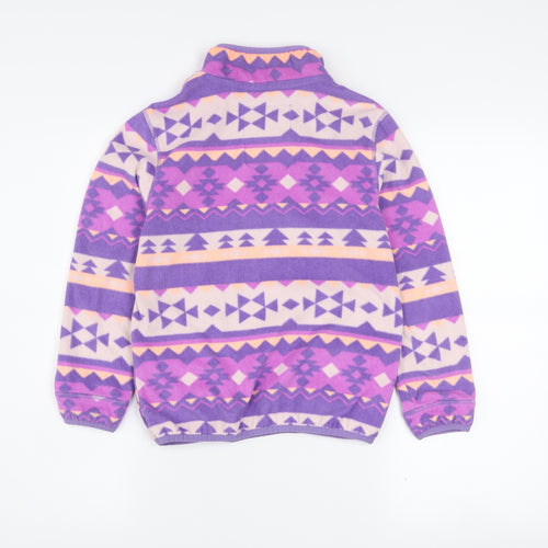 Marks and Spencer Girls Purple Fleece 1/2 Zip Pullover Sweatshirt 9-10 Years