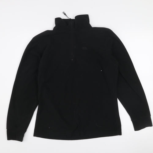 Trespass Women Black Fleece Pullover Sweatshirt Medium 1/2 Zip Warm Winter Top