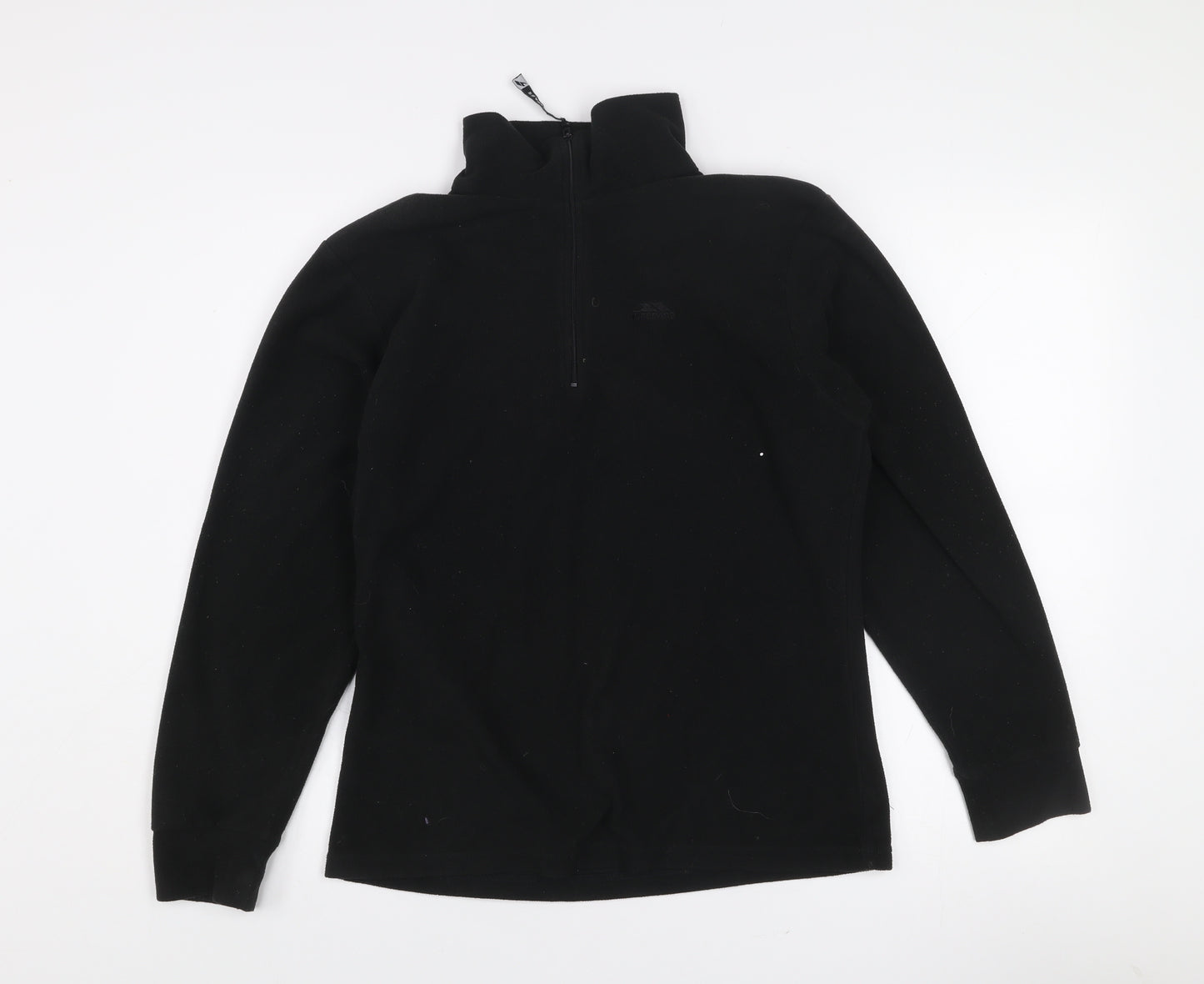 Trespass Women Black Fleece Pullover Sweatshirt Medium 1/2 Zip Warm Winter Top