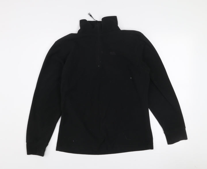 Trespass Women Black Fleece Pullover Sweatshirt Medium 1/2 Zip Warm Winter Top