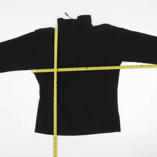 Trespass Women Black Fleece Pullover Sweatshirt Medium 1/2 Zip Warm Winter Top