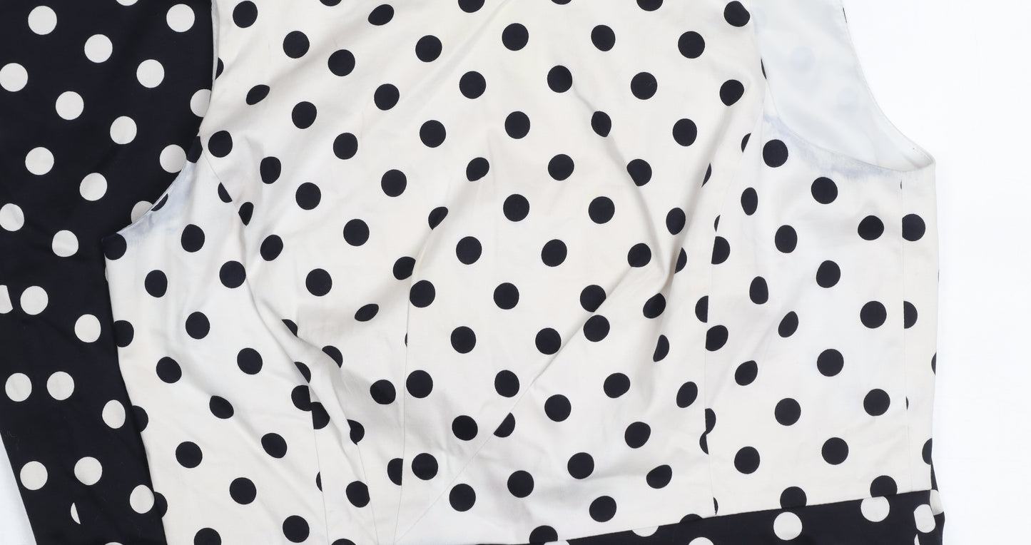 Hobbs Women’s Black White Polka Dot Sheath Dress Size 12