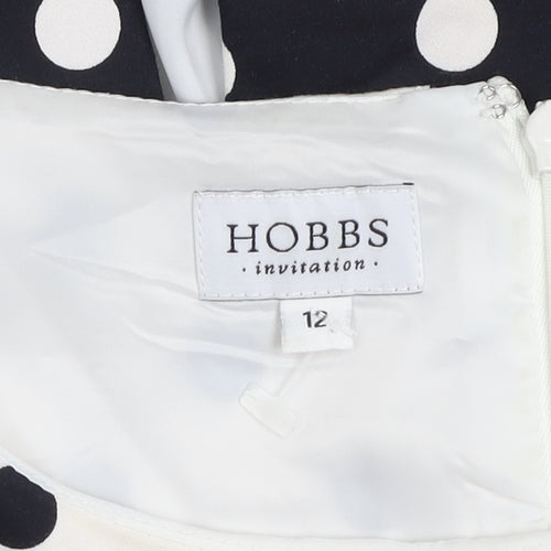 Hobbs Women’s Black White Polka Dot Sheath Dress Size 12